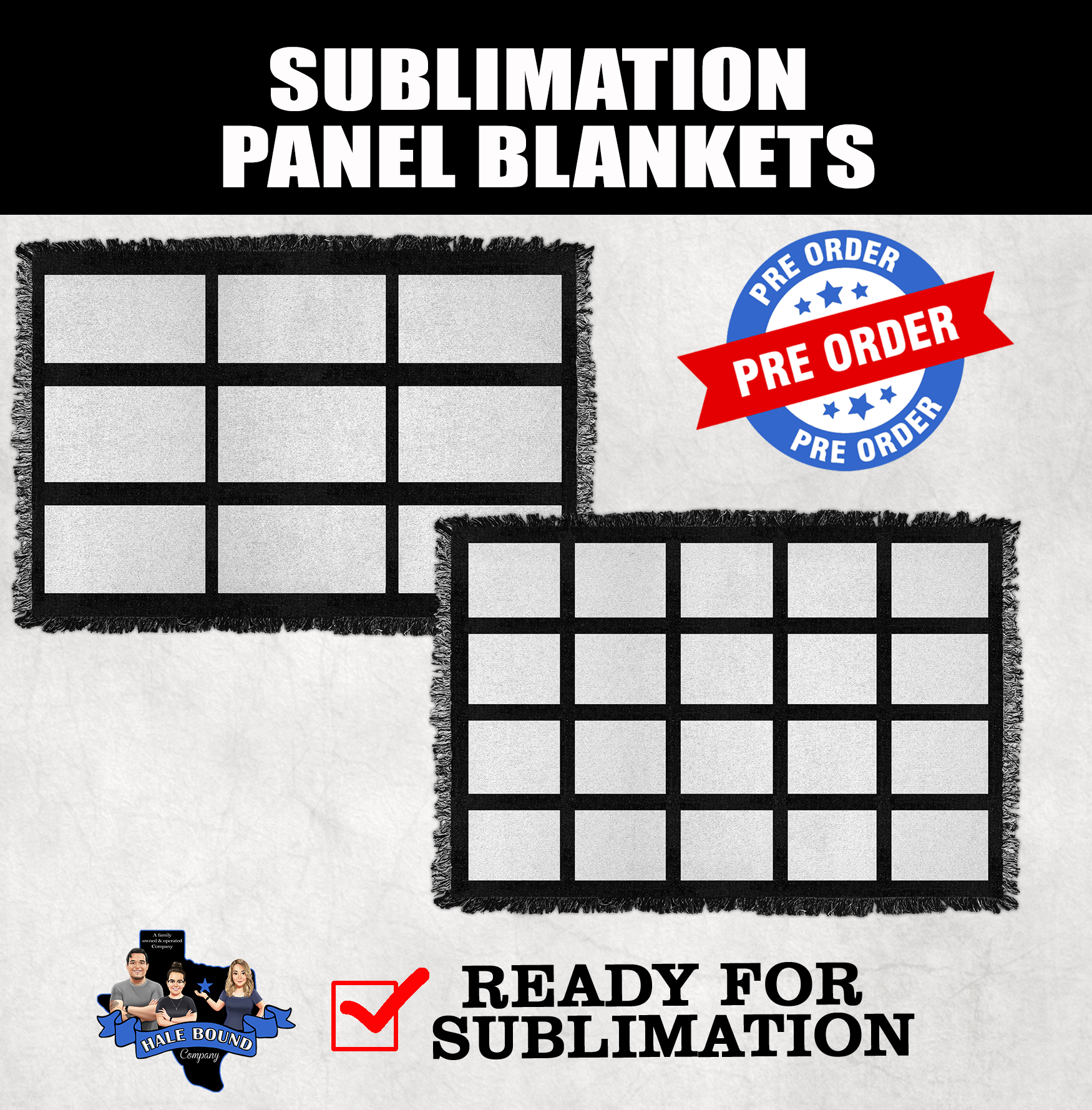 PANEL THROW BLANKET - BLANK FOR SUBLIMATION PRINTING